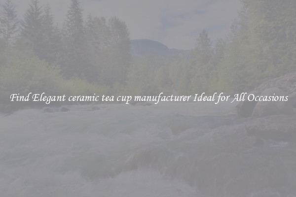 Find Elegant ceramic tea cup manufacturer Ideal for All Occasions