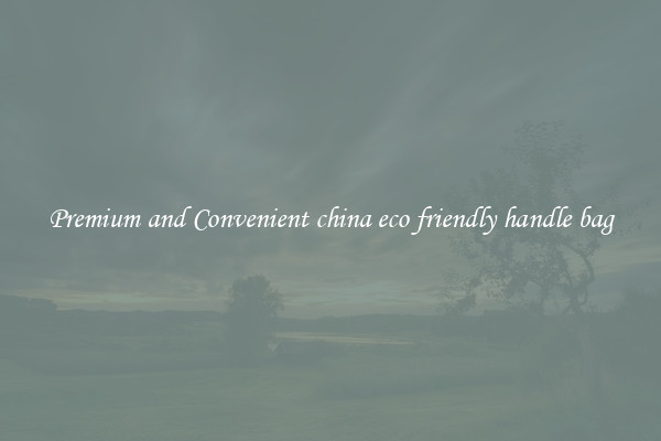 Premium and Convenient china eco friendly handle bag