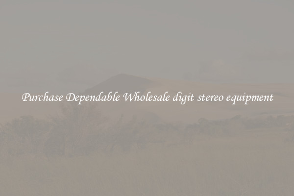 Purchase Dependable Wholesale digit stereo equipment