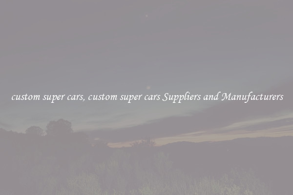 custom super cars, custom super cars Suppliers and Manufacturers