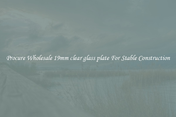 Procure Wholesale 19mm clear glass plate For Stable Construction