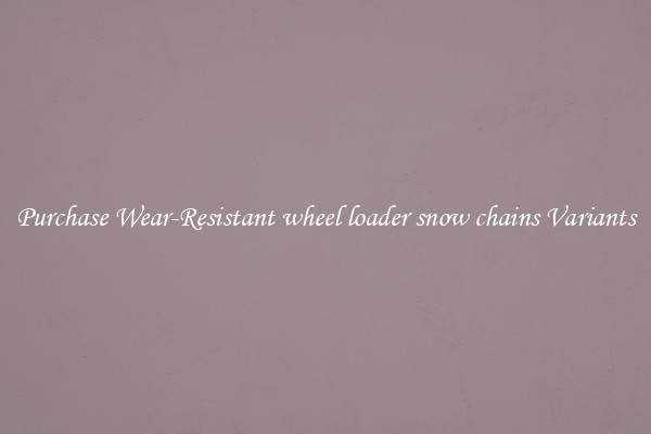 Purchase Wear-Resistant wheel loader snow chains Variants