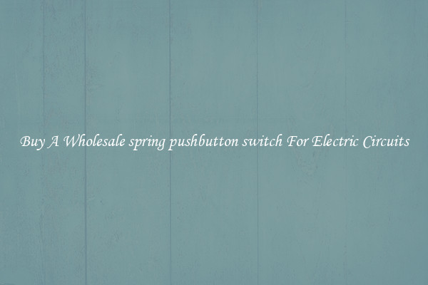 Buy A Wholesale spring pushbutton switch For Electric Circuits