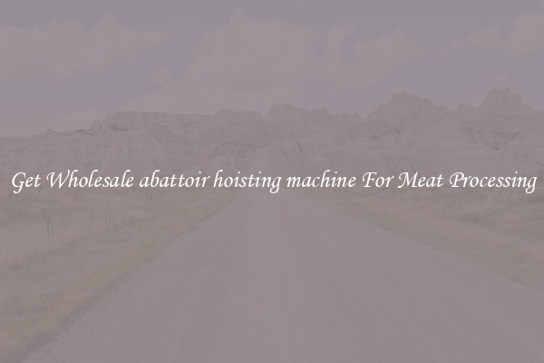 Get Wholesale abattoir hoisting machine For Meat Processing