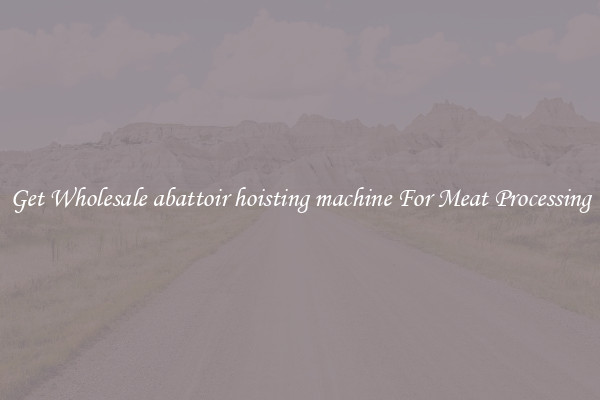 Get Wholesale abattoir hoisting machine For Meat Processing
