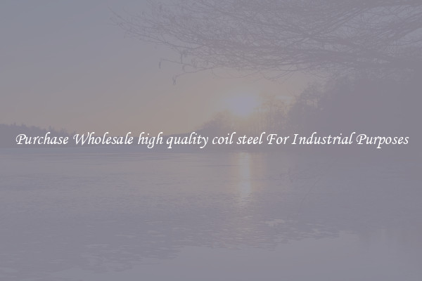 Purchase Wholesale high quality coil steel For Industrial Purposes