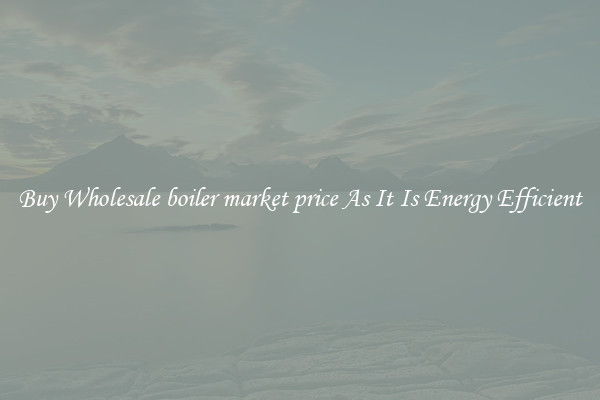 Buy Wholesale boiler market price As It Is Energy Efficient